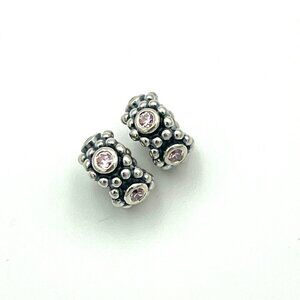 🎁❤️Pandora Her Majesty Pink CZ Bead Charm 791122CZ - Set of 2
